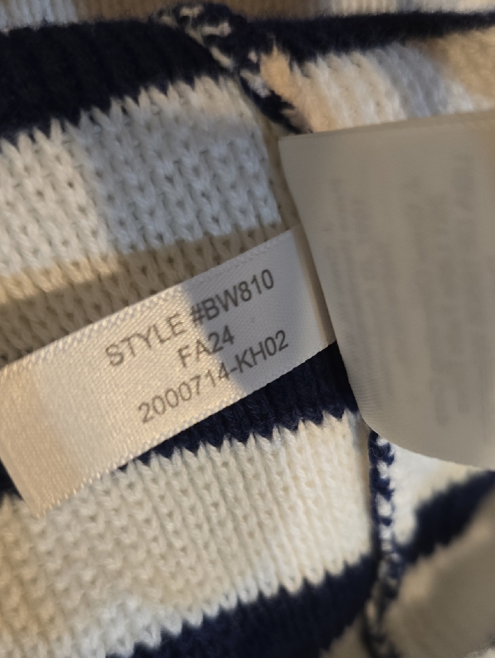 NWT J.Crew Factory Striped cotton lady jacket cardigan sweater ivory navy XS - Picture 9 of 12